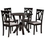 Baxton Studio Branca 5-Piece Dining Set, Gray/Dark Brown