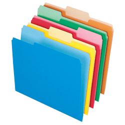 Office Depot Brand 2-Tone File Folders, 1/3 Cut, Letter Size, Assorted Primary Colors, Box Of 100