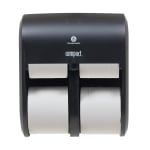 Compact Quad by GP PRO, 4-Roll Coreless High-Capacity Toilet Paper Dispenser, 56744A, 11.75in x 6.9in x 13.25in, Black, 1 Dispenser