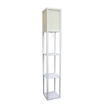 Lalia Home Column Shelf Floor Lamp, 62-3/4inH, White