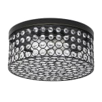 Elegant Designs Elipse Crystal 2-Light Round Flush-Mount Ceiling Fixture, 12inW, Restoration Bronze