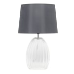 Lalia Home Fluted Glass Table Lamp, 17-5/8inH, Gray/Clear