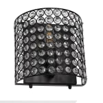 Lalia Home Metal Wall-Mounted Sconce, 4-3/4inW, Crystal/Black