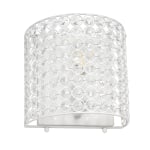 Lalia Home Metal Wall-Mounted Sconce, 4-3/4inW, Crystal/White