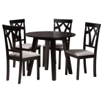 Baxton Studio Derya 5-Piece Dining Set, Gray/Dark Brown