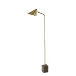 Adesso Hawthorne Floor Lamp, 55inH, Brown Marble/Antique Brass