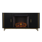 SEI Furniture Biddenham Electric Fireplace, 26-1/2inH x 54inW x 17inD, Black/Gold