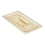 Cambro Camwear 1/3 H-Pan Food Pan Lids With Handles, Amber, Set Of 6 Lids