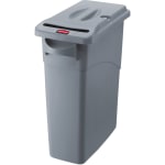 Rubbermaid Slim Jim Confidential Document Container, 23 Gallons, 31in x 11in, Gray