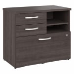 Bush Business Furniture Hybrid 17inD Vertical File Cabinet With Drawers and Shelves, Storm Gray, Delivery