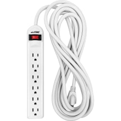 Digital Energy World 6-Outlet Surge Protector Power Strip with 15-Foot Cord (White) - 6 x AC Power - 1875 VA - 350 J - 120 V AC Input - 15 ft