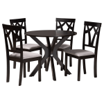 Baxton Studio Luise 5-Piece Dining Set, Gray/Dark Brown