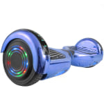 AOB Hoverboard With Bluetooth Speakers, 7inH x 27inW x 7-5/16inD, Blue/Chrome