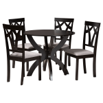 Baxton Studio Rasa 5-Piece Dining Set, Gray/Dark Brown