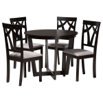 Baxton Studio Telma 5-Piece Dining Set, Gray/Dark Brown