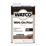 Watco Wipe-On Polyurethane, 32 Oz, Clear Gloss, Pack Of 6 Cans