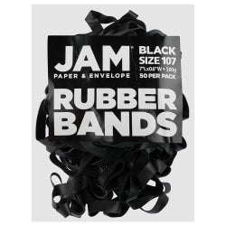 JAM Paper Rubber Bands, Black, Size 107