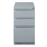 Hirsh 20inD Vertical 3-Drawer Mobile Pedestal File Cabinet, Platinum