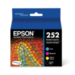 Epson 252 DuraBrite Black And Cyan, Magenta, Yellow Ink Cartridges, Pack Of 4, T252120-BCS