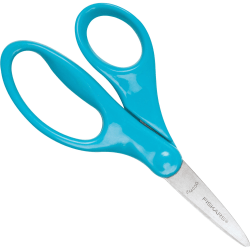 Fiskars 5in Pointed-tip Kids Scissors - 5in Overall LengthSafety Edge Blade - Pointed Tip - Turquoise - 1 Each