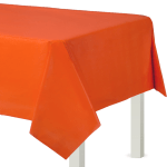 Amscan Flannel-Backed Vinyl Table Covers, 54in x 108in, Orange, Set Of 2 Covers