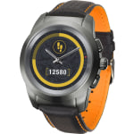 MyKronoz ZeTime Premium Hybrid Smartwatch, Regular, Brushed Titanium/Black Carbon Orange, KRZT1RP-BBK-BKLEA