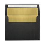 LUX Foil-Lined Invitation Envelopes A4, Peel & Press Closure, Black/Gold, Pack Of 50