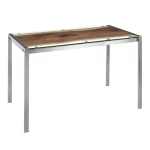 LumiSource Live Edge Dining Table, 29-3/4inH x 50-1/4inW x 27-3/4inD, Printed/Stainless Steel