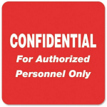 Tabbies Permanent "Confidential Authorized Personnel" Only Label Roll, TAB40570, Red, Roll Of 500