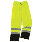 Ergodyne GloWear 8915BK Class E Polyester Hi-Vis Rain Pants, 4X, Lime/Black