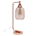 Lalia Home Industrial Mesh Desk Lamp, 19inH, Rose Gold