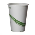 Eco-Products GreenStripe PLA Hot Cups, 10 Oz, 100% Recycled, White/Green, Pack Of 20 Cups