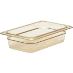 Cambro H-Pan High-Heat GN 1/4 Food Pans, Amber, Pack Of 6 Pans