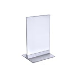 Azar Displays Acrylic Vertical/Horizontal T-Strip Sign Holders, 5 1/2in x 8 1/2in, Clear, Pack Of 10