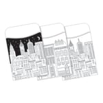 Barker Creek Peel & Stick Library Pockets, Color Me! Cityscapes, Pack Of 30