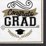 Amscan Graduation Achievement Is Key Beverage Napkins, 5in x 5in, Multicolor, 100 Napkins Per Pack, Set Of 2 Packs