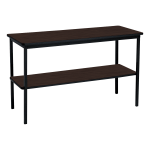 Iceberg Utility Table With Shelf, Rectangle, Walnut/Black