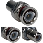 QVS RCA Female to BNC Male Coupler - 1 x RCA Audio/Video Female - 1 x BNC Video Male - Silver