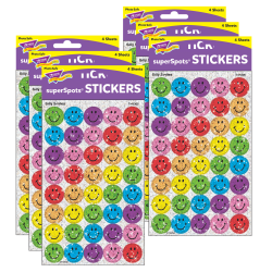 Trend superShapes Stickers, Metal Motivating Messages, 88 Stickers Per Pack, Set Of 6 Packs