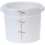 Cambro Poly Round Food Storage Containers, 6 Qt, White, Pack Of 12 Containers