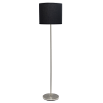 Simple Designs Floor Lamp, 58inH, Black Shade/Brushed Nickel Base