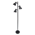 Simple Designs 3-Light Tree Floor Lamp, 63-3/8in, Black Shade/Black Base