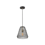 Adesso Sheridan Pendant Lamp, 11-3/4inH x 10inW, Black Mesh Shade/Black Base