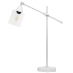 Lalia Home Vertically Adjustable Desk Lamp, 28inH, Clear Shade/White Base