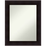 Amanti Art Non-Beveled Rectangle Wood-Framed Bathroom Wall Mirror, 29-1/2in x 23-1/2in, Portico Espresso