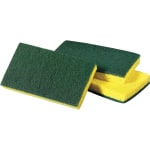 Scotch-Brite Medium-Duty Scrub Sponges - 3.5in Height x 6.3in Width x 6.1in Length x 700 mil Thickness - 60/Carton - Cellulose, Synthetic Fiber - Yellow, Green