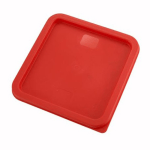 Winco Square Cover For 6- And 8-Qt Food Containers, 9in x 9in, Red