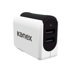 Kanex Dual Port Wall Charger - Power adapter - 17 Watt - 3.4 A - 2 output connectors (USB) - black, white