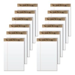 TOPS Second Nature 100% Recycled Writing Pads, 5in x 8in, Legal Ruled, 50 Sheets, White, Pack Of 12 Pads