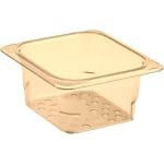 Cambro H-Pan High-Heat GN 1/6 Colander Pans, 3inH x 6-3/8inW x 6-15/16inD, Amber, Pack Of 6 Pans